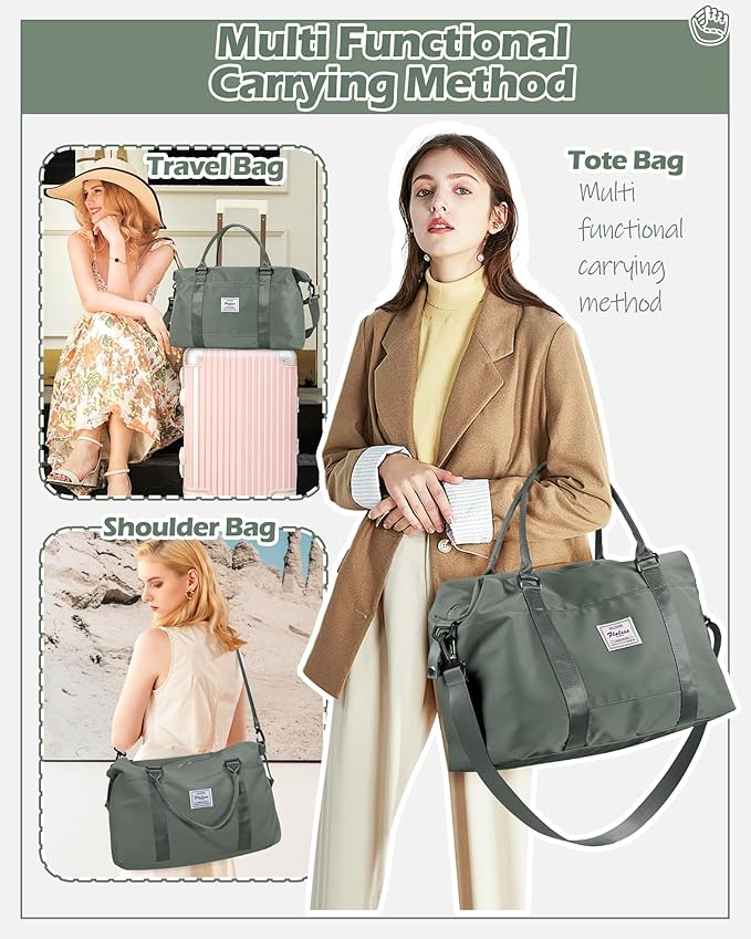 Gym Bag Womens,Travel Duffel Carry on Bag Sport Tote Bag Weekend Overnight Bag