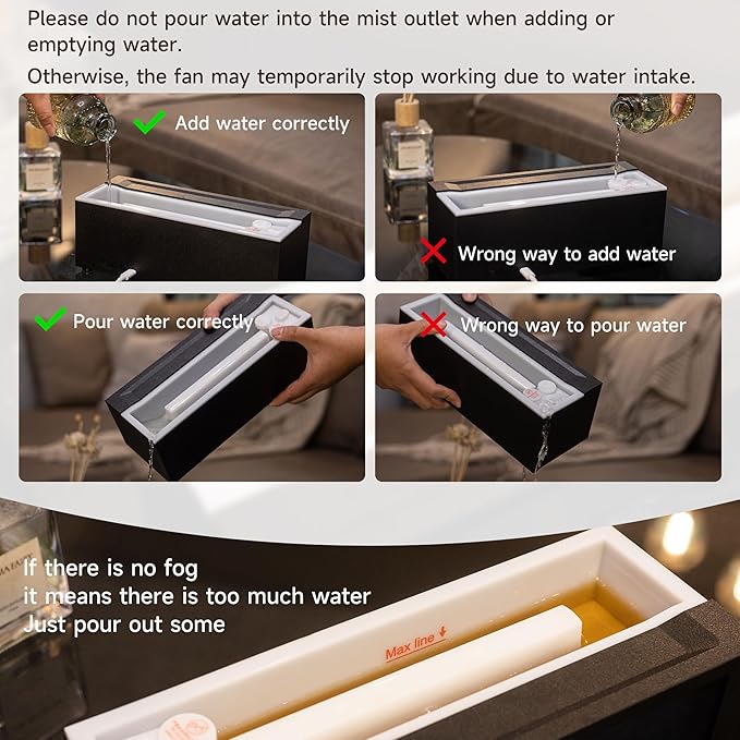 Fireplace Flame Air Diffuser Humidifier,7 Colors Aromatherapy Essential Oil Diffuser,Ultrasonic Aroma Humidifier with Timer for Home,Bedroom,Office,Yoga (BlackB, L)