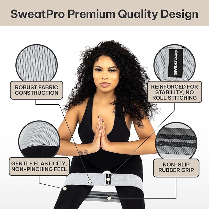 Exercise & Toning Kit. Resistance Bands, Booty Bands, Core Sliders Set for Men and Women, for Home Fitness, Gym, Yoga, Squat, Glute, Legs, Butt and core Building. Portable and Convenient.