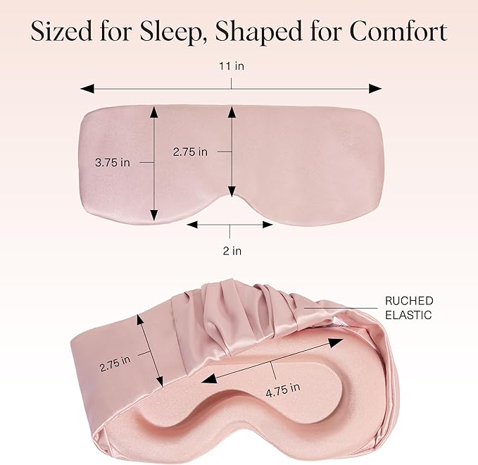 Kitsch Contour Pillow Eye Mask – Softer Than Silk Eye Mask for Sleeping, Blindfold Sleep Masks for Women & Men, No Eye Pressure, Lightweight, Eye Care, Travel Essentials - Blush