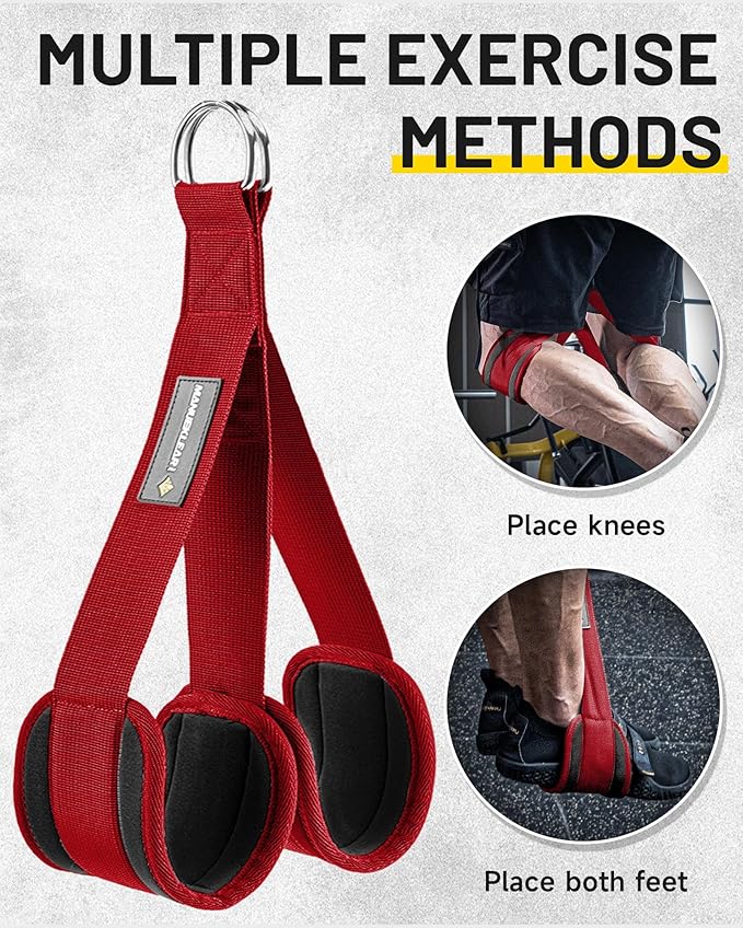MANUEKLEAR Heavy Duty Resistance Bands for Pull Ups, Pull Up Assistance Bands with Scale Tracking Feature, Adjustable Pull Up Assist Band with Five 50-Pound Pull Up Bands and Fabric Feet/Knee Rest
