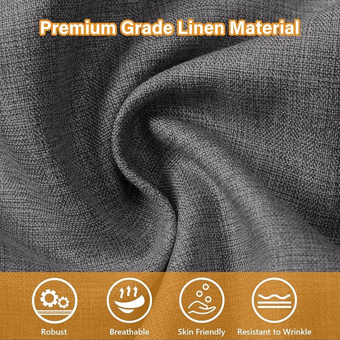 32x12x2 Linen Bench Cushion, Strengthen Breathable Indoor Seat Cushions, High-Density Bench Pad with Anti-Slip Bottom, Indoor Cushion for Bay Window Porch Furniture - Grey