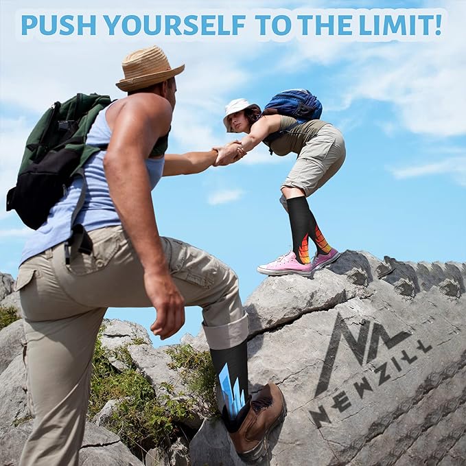 NEWZILL Medical Compression Socks for Women & Men Circulation 20-30 mmHg, Best Support for Running Athletic Cycling Nursing Travel Work and Fitness