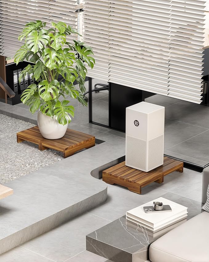 Wooden Platform Step Stool, 24.7" Step Platform for Adults & Elderly - Durable Mobility Stepping and Stair Assist Indoor & Outdoor, Heavy Duty/Non-Slip Step Stool for Handicap, Bedroom, Kitchen