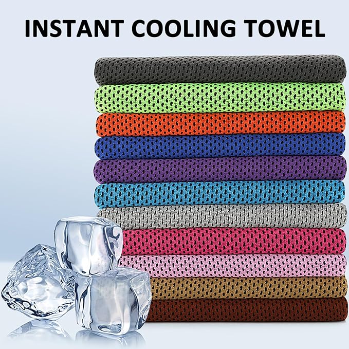 Peicees 20 Pack Microfiber Neck Cooling Towels Sports Sweat Towels Sweat Headband for Travel Beach Swimming Camping Climbing Gym Yoga Workout Backpacking, Multicolors