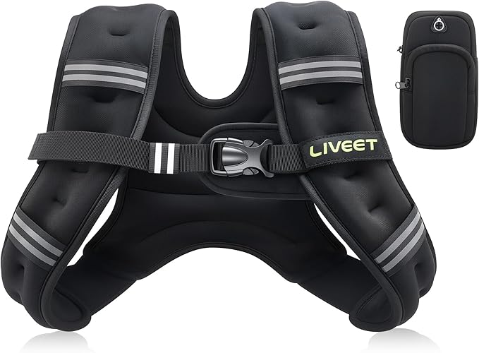 Weighted Vest Women with Pocket, SGS Certified Weighted Vest for Men, 5 10 15 20 25 30 lb Weight Vest with Reflective Strips Adjustable Buckle Straps for Walking Running Strength Training Cardio Workout