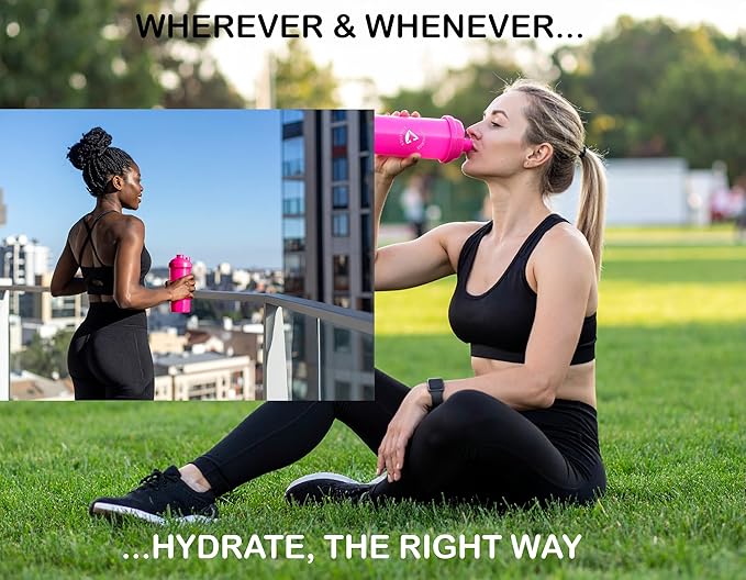 2 Pack 45 oz Protein Shaker Bottles with Wire Whisk – BPA-Free, Leak-Proof Shaker Cups for Protein Shakes & Smoothies – Large Plastic Mixer Bottle – Classic White & Bec Pink