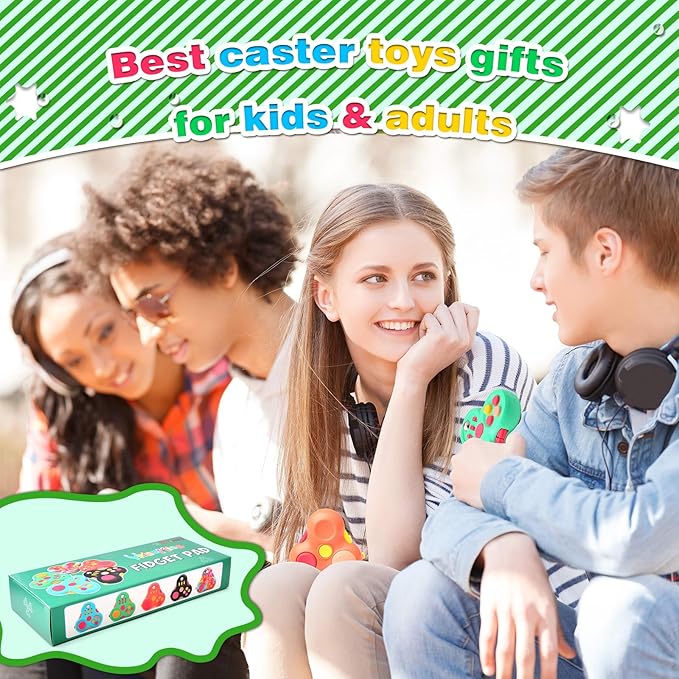 Fidget Toys for Adults,3PCS Fidget Pad Easter Basket Stuffers for Boys Girls,Sensory Toys Stress Relief Cube Clicker Controller,ADHD Autism Fidget Spinner for Office Desk Travel Games