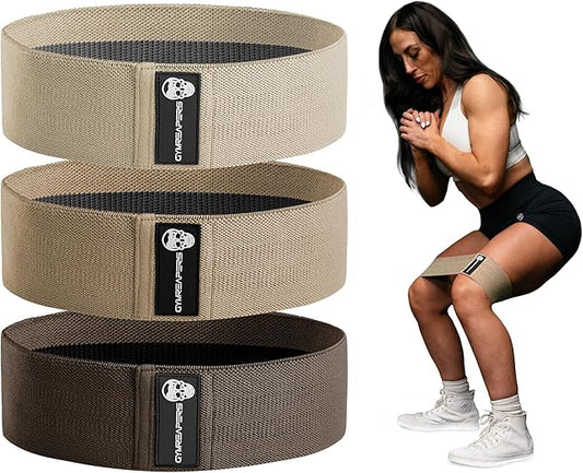 Hip Bands for Booty Workouts | Non Slip Fabric Band Set with 3 Levels - Resistance Bands for Legs & Hip - for Men & Women