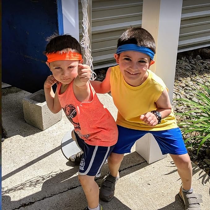 Kenz Laurenz Soft and Stretchy Elastic Cotton Headbands, Pack of 12, Blue