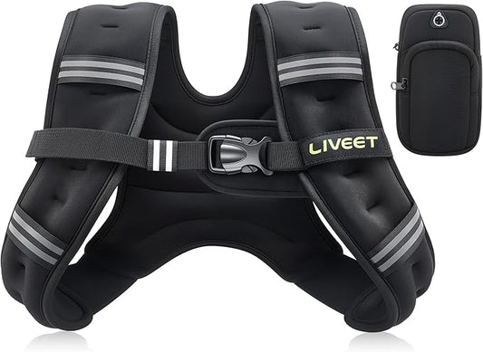 Weighted Vest Women with Pocket, SGS Certified Weighted Vest for Men, 5 10 15 20 25 30 lb Weight Vest with Reflective Strips Adjustable Buckle Straps for Walking Running Strength Training Cardio Workout