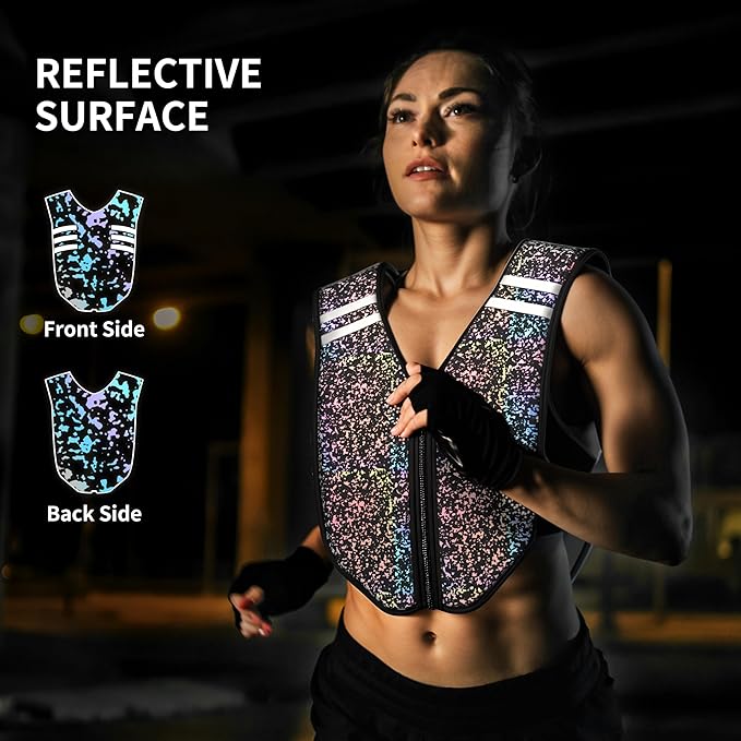 PROIRON Weighted Vest Soft Washable for Men Women Kids 6.5lbs/11lbs/17.5lbs/22lbs,Fully Reflective Running Weight Vest,No Leakage Weighted Vest for Fitness,Workout,Weight Loss,Strength Training