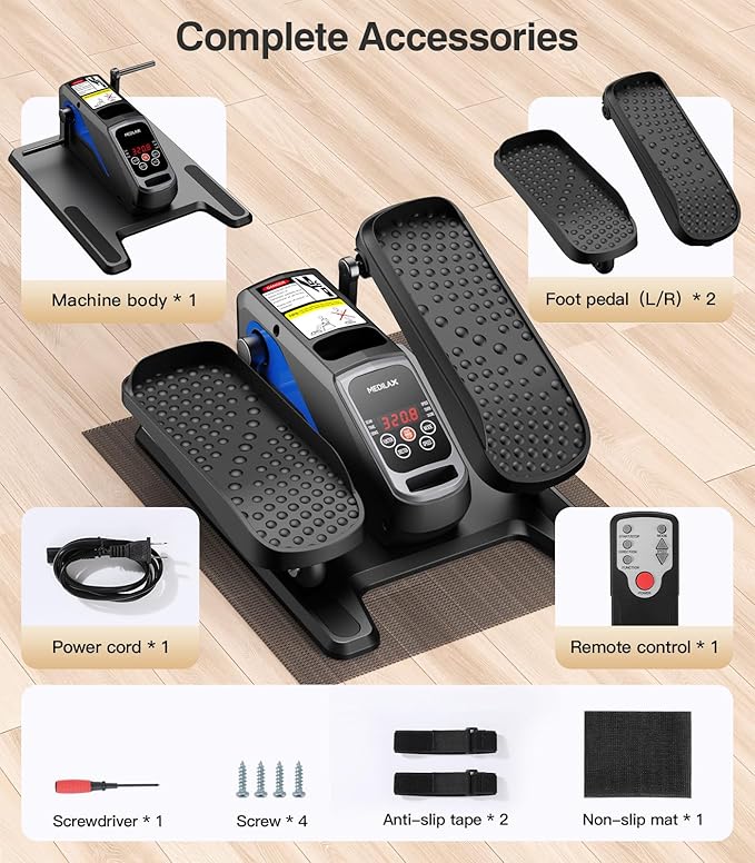 Under Desk Elliptical Machine,Ellipse Leg Exerciser Electric with Remoter,12 Manual Adjustable Speed and 3 Automatic Speed,Portable Seated Pedal Exerciser for Seniors,Adults,Home,Office