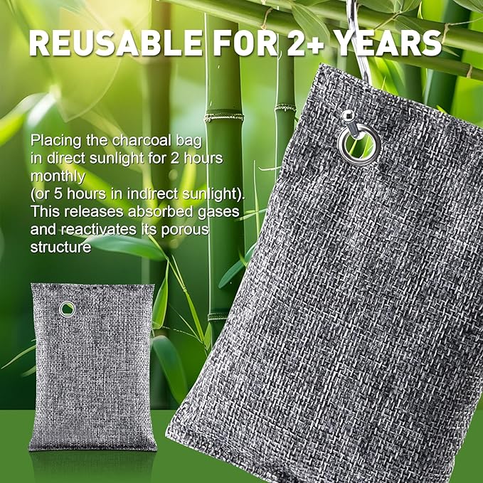 20Pack Activated Charcoal Odor Absorber, Odor Eliminator for Strong 0dor,Shoe Deodorizer,Bamboo Charcoal Air Purifying For in Car,Closet,Shoe, Basement,(100g /3.53oz Each)