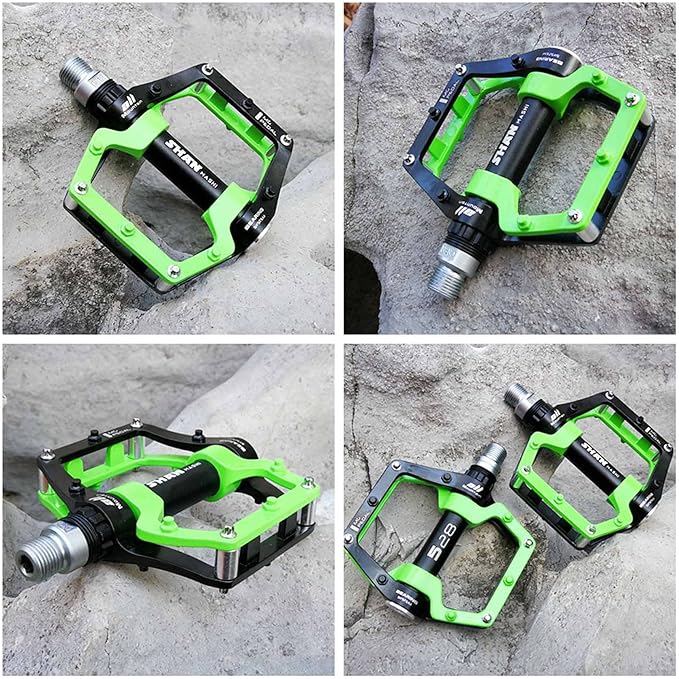 Bicycle Pedals-Aluminium Alloy Bicycle Pedals-Mountain Bike Pedals with Removable Non-Slip Studs 9/16