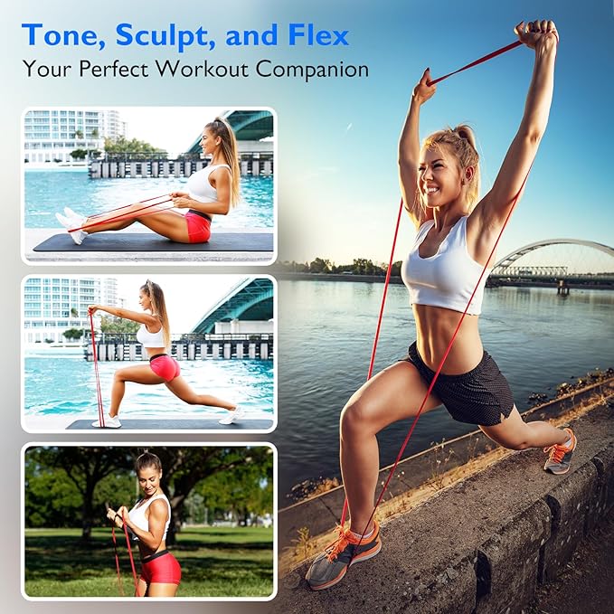 FitBeast Resistance Bands Set, 6 Different Levels, Pull Up Assist Bands for Strength Training, Crossfit, Powerlifting, Muscle Toning, Yoga, Mobility Exercises, Rehabilitation, Full-Body Workout