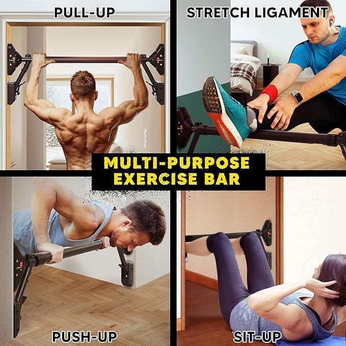 Pull Up Bar/Chin up bar Upper Body Workout Bar, Super load-bearing: Dual Security Locking, Two-way Support Fitness Strength Training Equipment