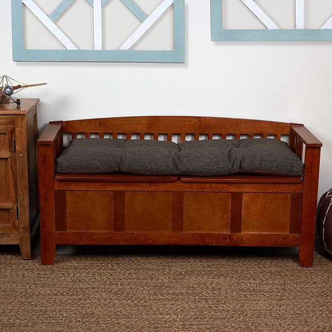 Klear Vu The Gripper Omega Non-Slip Tufted Bench Cushion for Indoor Furniture, Entryway Storage, Bay Window, Corner Nook or Piano Seat, 35 Inches, 05 Chestnut