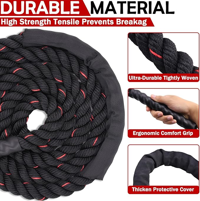 Jump Rope, Weighted Jump Rope for Men Women, 2.8lb Heavy Jumping Ropes for Fitness, Adult Skipping Rope for Home Gym Exercise, Improve Strength and Building Muscle Workout Equipment