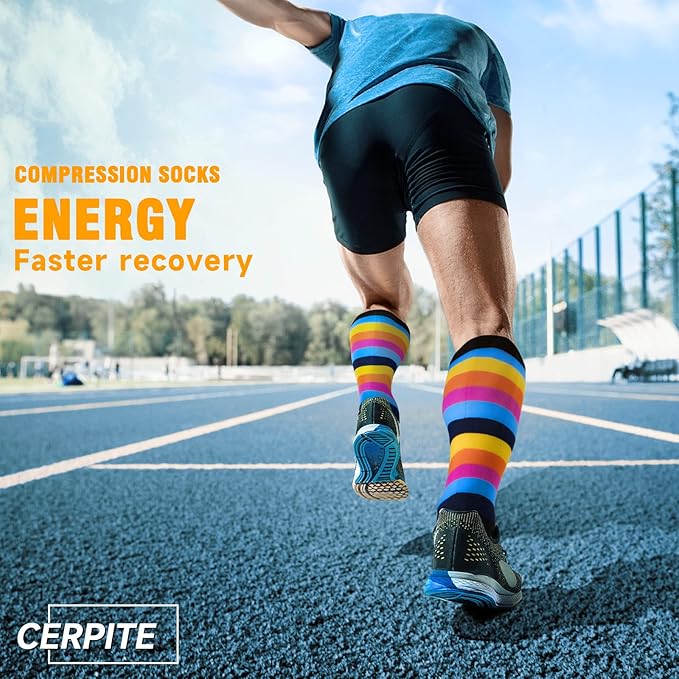 bropite Halloween Compression Socks for Women & Men-Pumpkin Ghost 6 Pairs 20-30mmhg Support Running Nurse Travel