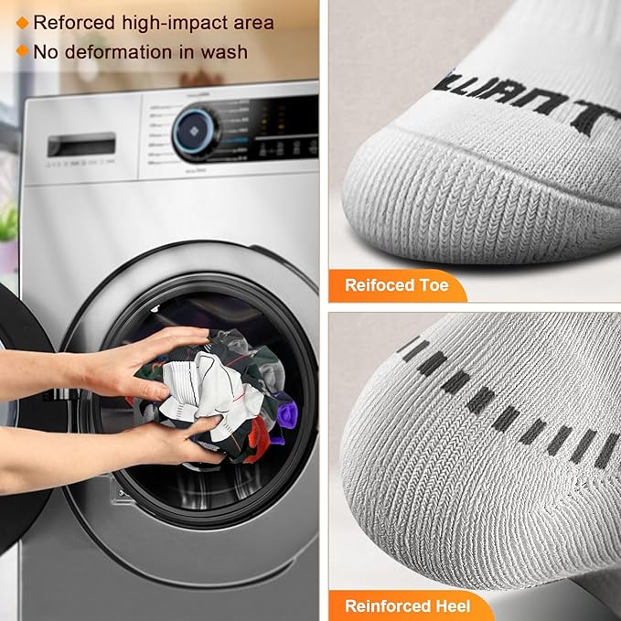 BULLIANT Compression Socks for Men 6Pairs, Athletic Crew Socks Cushioned For Men Sports Running-Arch Support