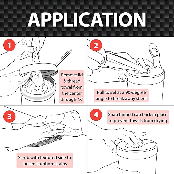 Malco Duplex Heavy Duty Cleaning Wipes for Home and Auto - Dual Sided Textured, Wet Wipe/Removes Grease, Tar, Paint, Oil, Dirt/No Residue/Safe for Hands/Made in USA (130 Wipes)