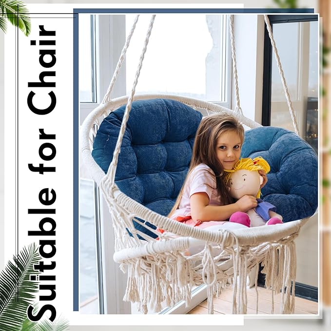 Jerify Floor Pillow Cushions 22 x 22 Inch Round Square Large Meditation Floor Pillow for Classroom Adult Meditation Picnic Party Cushion for Seating Gift Christmas(Round,Navy Blue,4 Pcs)