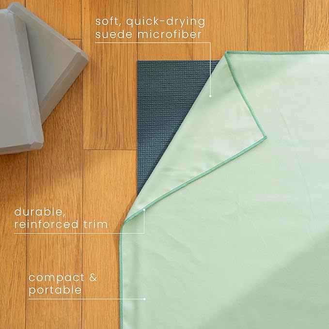 S&T INC. Microfiber Yoga Mat Towel, Quick Dry Towel, Soft and Absorbent for Gym, Pilates, and Hot Yoga Mat, 1 Pack, 26.5 inches x 72 inches, Sage Green