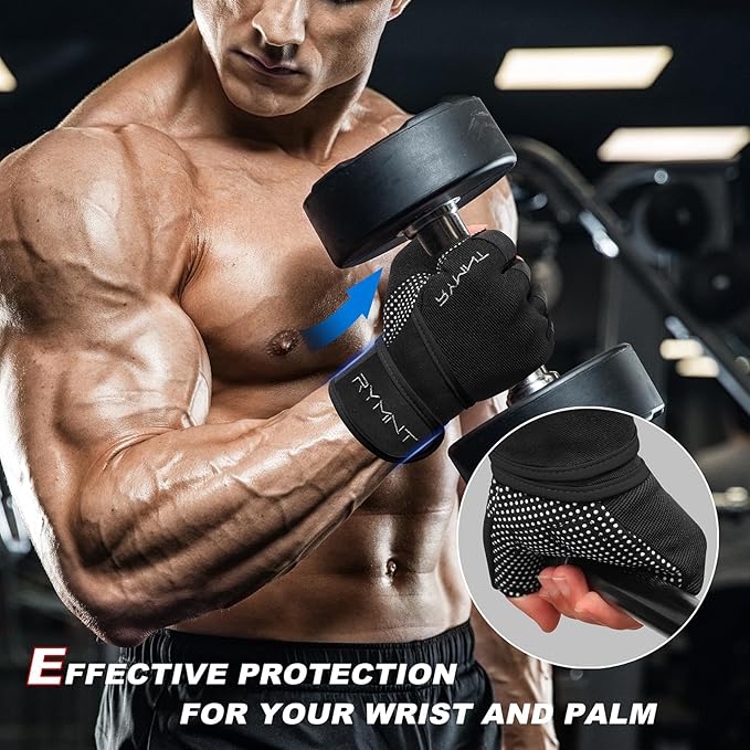Workout Gloves with Wrist Wrap Support, Weight Lifting Gloves with Full Palm Protection & Extra Grip for Men Women Gym Exercise, Fitness, Weightlifting, Pull ups