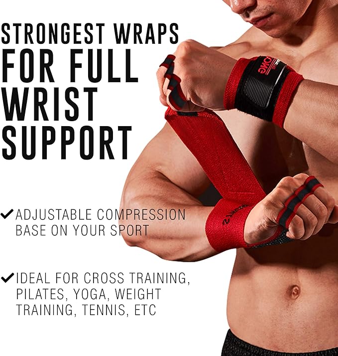 Men's Heavy Duty Wrist Wrap Gloves - Ideal for Workouts, Gym, Deadlifts, and Crossfit with Wrist Palm Protection