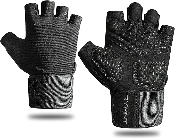 Workout Gloves with Wrist Wrap Support, Weight Lifting Gloves with Full Palm Protection & Extra Grip for Men Women Gym Exercise, Fitness, Weightlifting, Pull ups