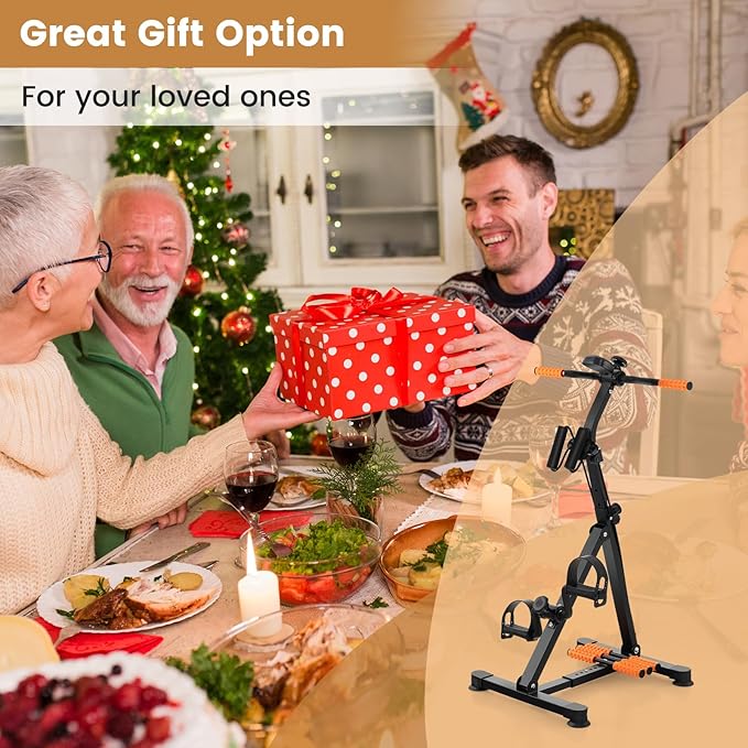 Pedal Exerciser Bike for Seniors, Hand Arm Leg Knee Physical Therapy Exercise Bike with Monitor, Indoor Adjustable Fitness Equipment for Rehabilitation Recovery