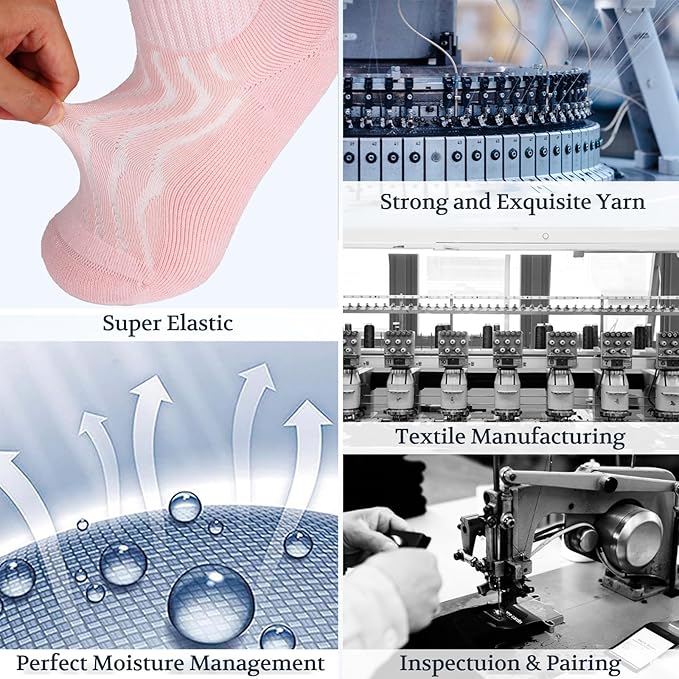 +MD Diabetic Socks for Men Women 6 Pairs,Non-Binding Top Extra Wide Ankle/Crew Socks, for Edema Circulator 9-11 10-13 13-15