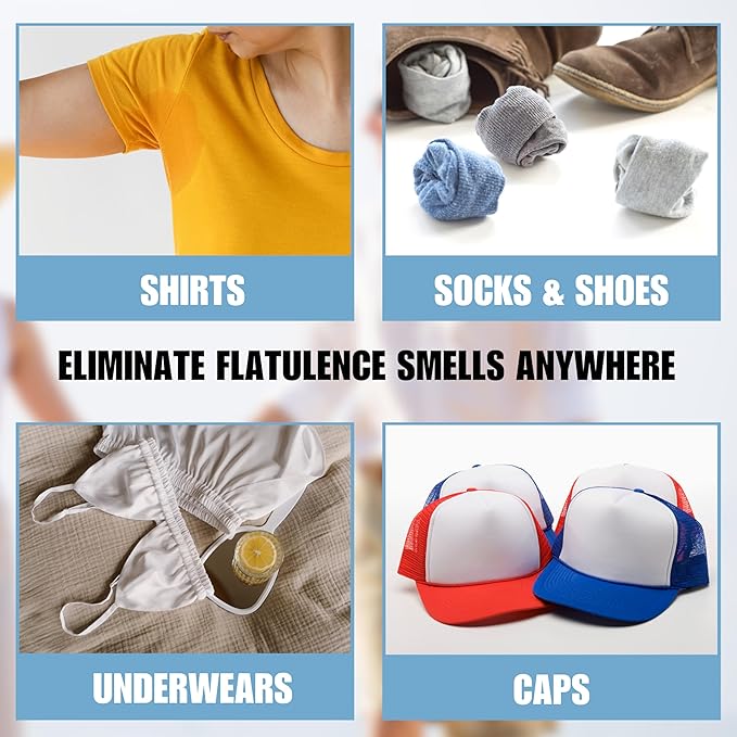 SMELLRID Activated Charcoal Odor Absorbent Pads – 12 Unscented Adhesive (4"x4") Charcoal Pads for Body Odor, Shoes, Underwear & On-the-Go Odor Eliminator