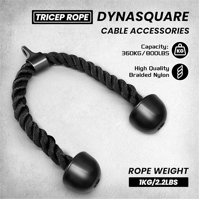 Cable Attachments for Home Gym, Made of Heavy Duty Solid Steel, LAT Pulldown Attachment, Weight Machine Accessories, Straight Pull Down Bar, Tricep Rope, Exercise & Double D Handle