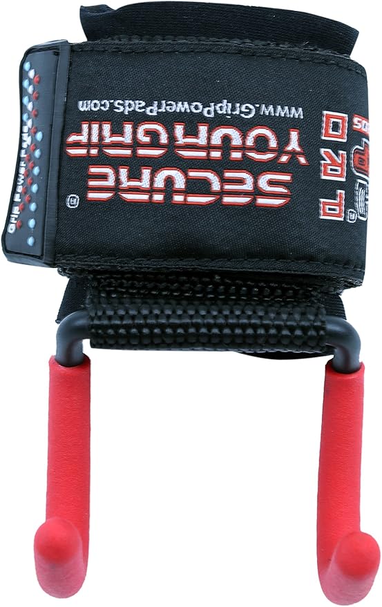 Weight Lifting Rod Hooks Heavy Duty Wrist Wraps Power Weight Lifting Training Gym Grips Straps Set of 2