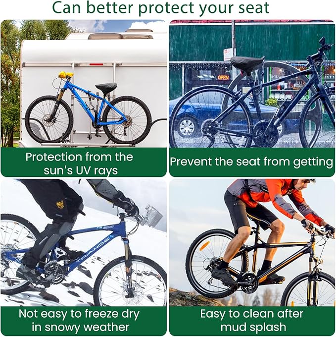 New Bicycle Seat Cushion Waterproof UV Protection Unisex for Gym Bike Mountain Bike Road Bike with Protective Lock Durable Rain Dustproof Cover