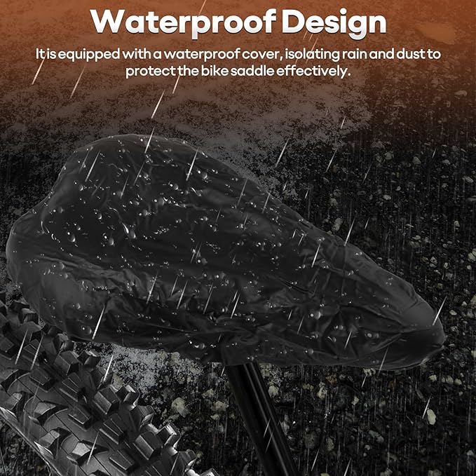 New Gel Bike Seat for Men & Women, Mjkeomo Waterproof Bicycle Seat Breathable Mountain Bike Saddle Gel Bicycle Saddle for MTB, BMX, Road Bike, City Bikes, Exercise Bikes