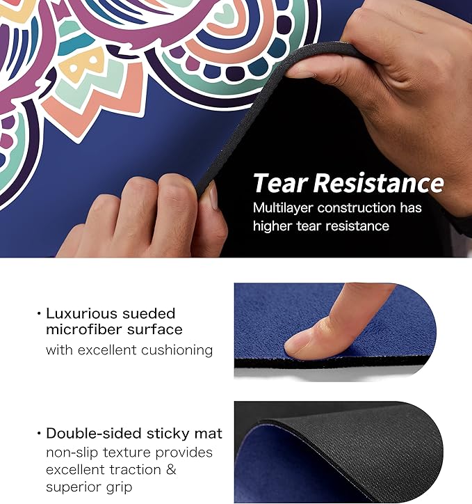 Round Meditation Pilates Yoga Mat Luxury Suede Large Yoga Mat Natural Rubber Non-Slip Base is ery Suitable for Meditation, Stretching, Yoga Environmental Protection, Fitness Exercise, Home and Outdoor. 140CM Diameter