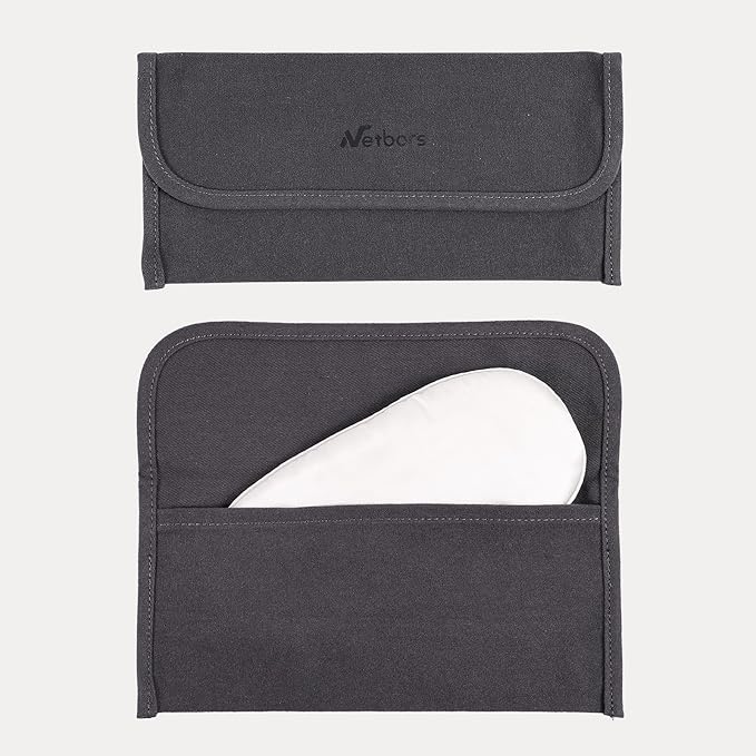 Luxury Silk Sleep Mask with 22mm Mulberry Silk, Velvet Elastic Band, Heat Therapy Pocket, and Travel Pouch, White Color