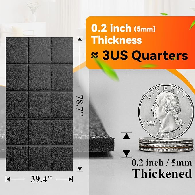 Treadmill Mat for Carpet Floor, Treadmill Mat for Hardwood Floors, 79x39 Under Treadmill/Walking Pad/Exercise Bike Mat on Carpet, Floor Protectior, Non-Slip, Waterproof, Noise Shock Absorption