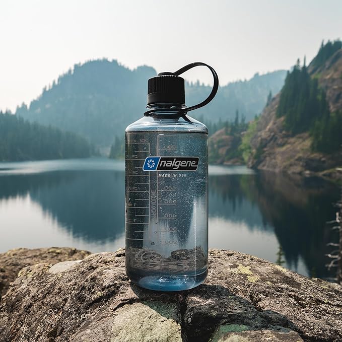 Nalgene Leak Proof Tritan BPA-Free Water Bottle - 32 oz Narrow Mouth - Made in the USA for Outdoor Use & Daily Hydration (Grey)