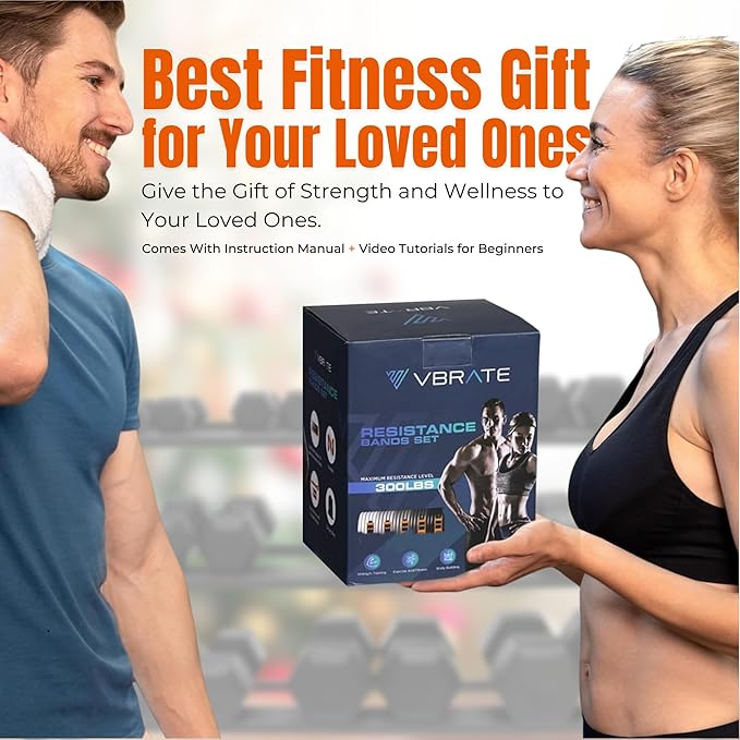 Resistance Bands Set - Heavy Exercise Bands with Handles, Door Anchor, Ankle Straps - Fitness Bands for Working Out Men - Workout Bands Set for Muscle Training