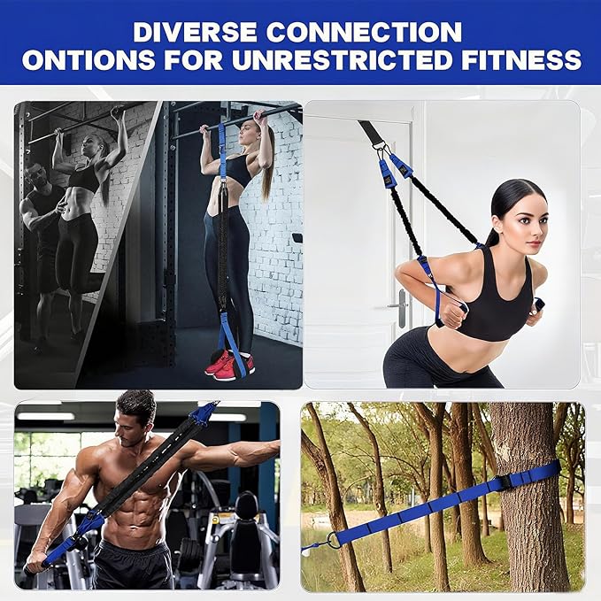 Adjustable Heavy Duty Pull Up Assistance Bands with Fabric Feet and Knee Rest - Pull Up Resistance Bands for Men, Women, and Seniors - Perfect for Dip and Resistance Strength Training Glamflex