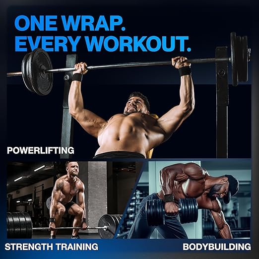 Modvel Adjustable Wrist Wraps for Gym & Lifting – Thick, Breathable Support Straps for Wrist Stability, Comfort & Grip – Ideal for Weight Training, CrossFit & Gym Workouts – Black (2-Pack)