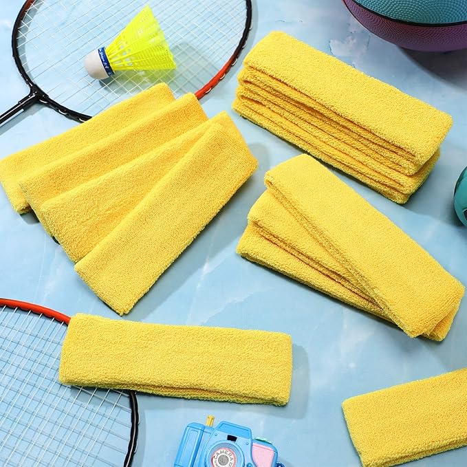 Libima 24 Pcs Kids Sports Headbands - Elastic Cotton Terry Sweatbands for Boys' Sports & Team Activities