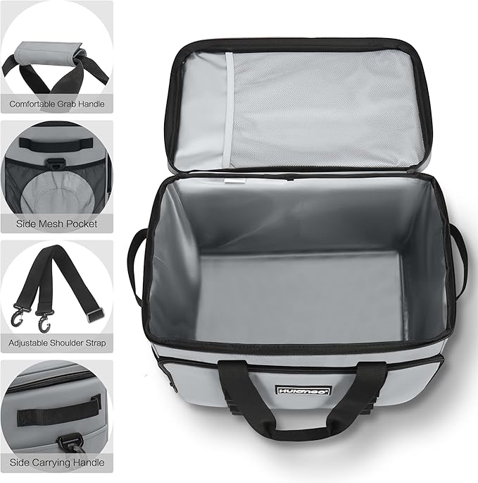 Soft Insulated Cooler Bag Collapsible Large Travel Coolers Soft Sided Coolers Ice Chest, Leakproof, Waterproof