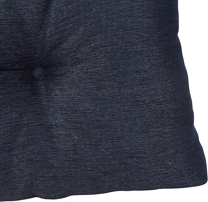 Klear Vu Corner Nook or Piano Seat Omega Non-Slip Tufted Bench Cushion for Indoor Furniture, Entryway Storage, Bay Window, 27 Inches, 03 Indigo