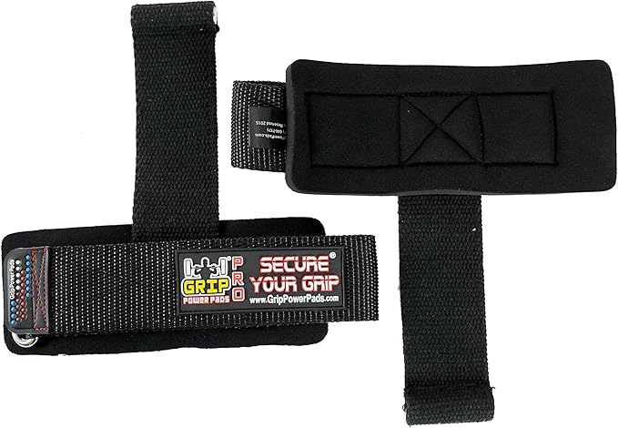 Lifting Dowel Straps Neoprene Padded Wrist Wraps Power Weight Lifting Training Gym Grips Straps Wrist Support Bandage Set of 2 Alternative to Hooks (Black)