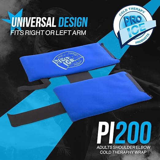 PRO ICE Shoulder Elbow Ice Therapy Wrap - Excellent for Treating Rotator Cuff injuries, Elbow Joint and Muscle Inflammation - Ice packs Included